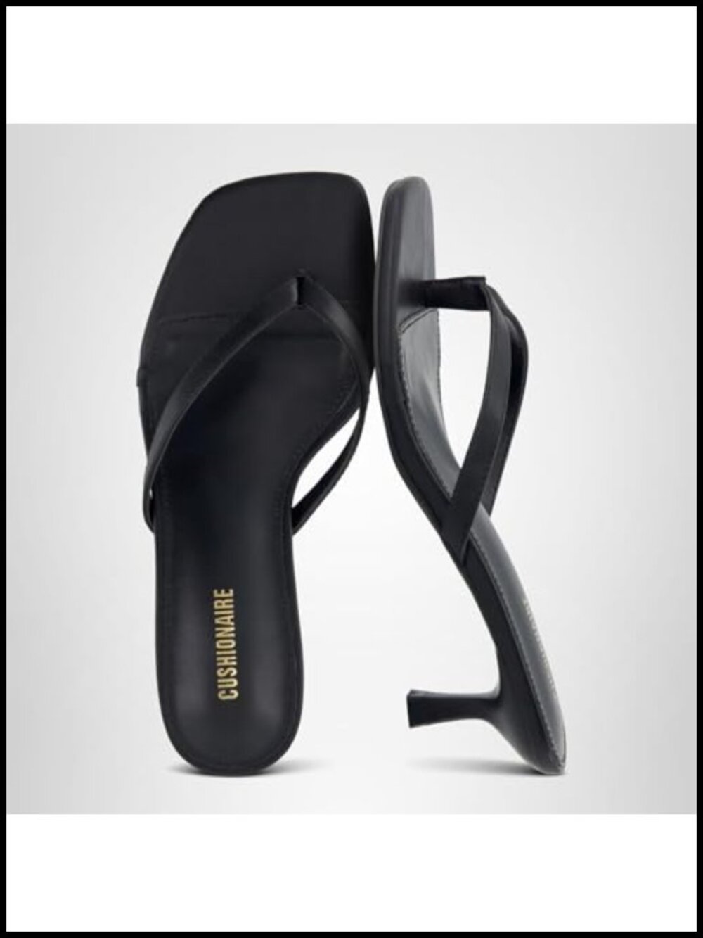 Women's Kitten Heel Sandals 1.75" Memory Foam Thong Slip On Dressy Sandals